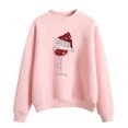 thumbnail image 1 of EGNMCR Chandail en Molleton de Noël pour Femmes Col Roulé Imprimé Couleur Unie Chandail Ample à Manches Longues, 1 of 2