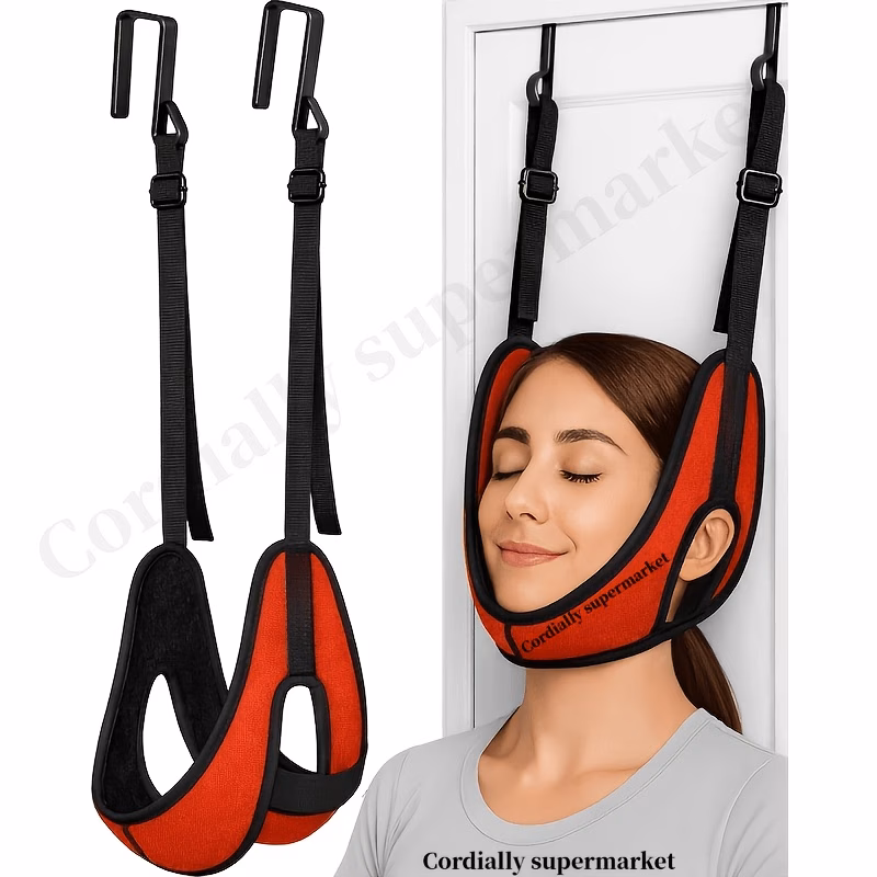 149.69KG Door Mounted Cervical Tensioner Upgraded Thickened Neck Support Breathable Traction Device for Home Pain Relief