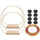thumbnail image 2 of KAKOWELY 2 juegos de aros florales de metal para centros de mesa, anillos de corona DIY con base de madera, 2 of 4