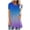 Blue, variant on IROINNID Fashion Women Summer Gradient Loose Comfy Round-Neck Women T-Shirt Short Sleeve Casual Blouse