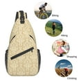 thumbnail image 5 of Crossbody Bags for Women Men - Damask Beige Tan Brown Casual Sling Bag Backpack Trendy Chest Bag for Travel Sports Gym Running Hiking, 5 of 7