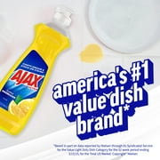 Ajax Ultra Liquid Dish Soap Lemon Scent, Super Degreaser, 12.4 oz Bottle