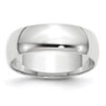 thumbnail image 2 of Auriga 14k White Gold 6mm Lightweight Half Round Men's Wedding Band Size- 4.5, 2 of 6