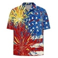 thumbnail image 4 of Jinhomg Mens Hawaiian Beach Shirt Big And Tall Comfy Short Sleeve Button Down Shirts 2025 Novelty Red White And Blue American Flag Tops Casual Summer Vacation Wear Yellow XXXXL, 4 of 5