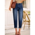 thumbnail image 4 of Jeans elegantes, holgados, cintura alta, novio, azul marino, para mujer, 4 of 9
