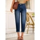 thumbnail image 4 of Jeans elegantes, holgados, cintura alta, novio, azul marino, para mujer, 4 of 9