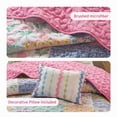 thumbnail image 5 of Pink 3-Piece Twin/Twin XL Quilt Set – Reversible Bedding Set for Twin & Twin XL Beds Includes Quilt and Two Shams, 5 of 8
