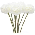 thumbnail image 3 of White Artificial Dahlia Flowers, Silk Plastic Fake Hydrangea Flowers Bunch Bridal Wedding Bouquet 10 Pcs White, 3 of 4