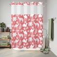 thumbnail image 6 of No Hook Shower Curtain, Tropical Plants Shower Curtains for Bathroom with See Through Top Window, Summer Farmhouse Vintage Camels Red Waterproof & Washable Bath Curtain 60"x72", 6 of 9