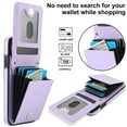 thumbnail image 5 of Crossbody Wallet Case for iPhone 11, Purse Magnetic Clasp RFID Blocking Card Holder, Elegant PU Leather Flip Kickstand Shockproof Protective Cover for iPhone 11, Purple, 5 of 8