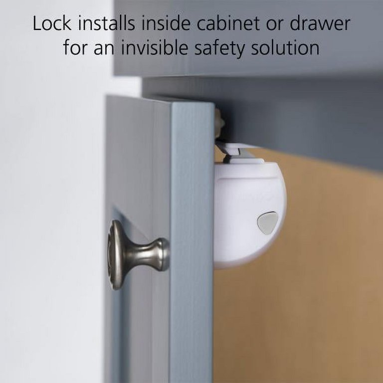 Safety 1ˢᵗ Adhesive Magnetic Lock System - 8 Locks and 2 Keys, White