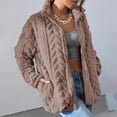 thumbnail image 6 of Women's Wool Coat Zipper Stand-Up Collar Pocket Coat, 6 of 9