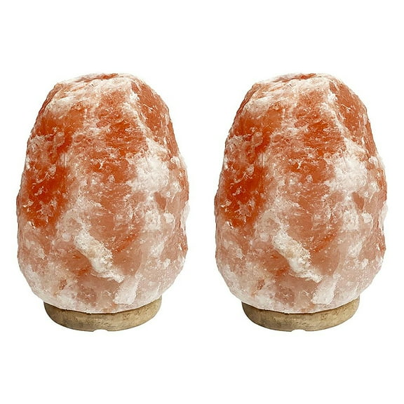 A&B Home Himalayan Salt Lamps with Wooden Base - Pink - Set of 2