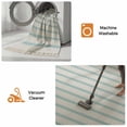 thumbnail image 5 of Blue Striped Washable Area Rug 3'x5', Blue White Stripes Farmhouse Woven Cotton Tassels Kitchen Rugs, Non Slip Indoor Door Mat Throw Carpet for Entryway Living Room Nursery Laundry Room, 5 of 9