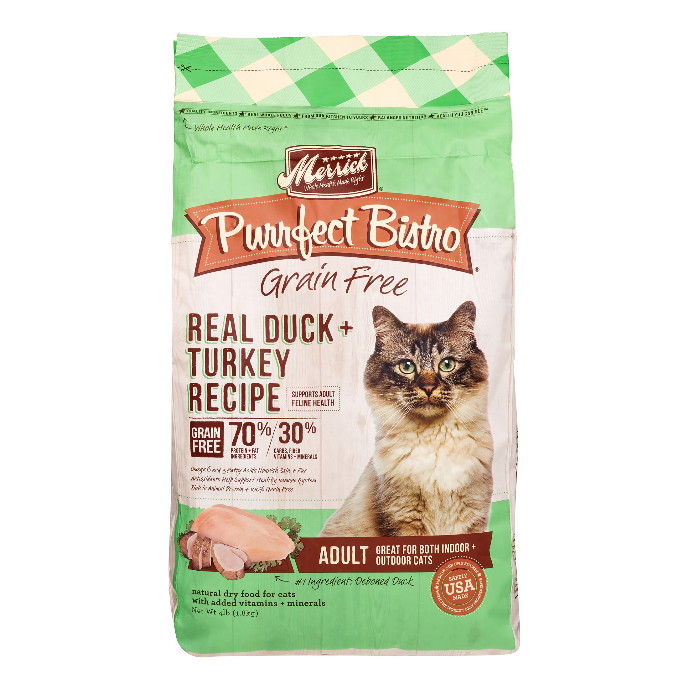 Merrick Purrfect Bistro GrainFree Real Duck + Turkey Recipe Dry Cat