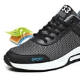 thumbnail image 6 of Mens Shoes,Elevator Casual Sneakers Lightweight Breathable Mesh Trainers Lace Up Sports Footwear With Hidden Lift Heel Height Increase,Shoes for Men,Grey,9, 6 of 9