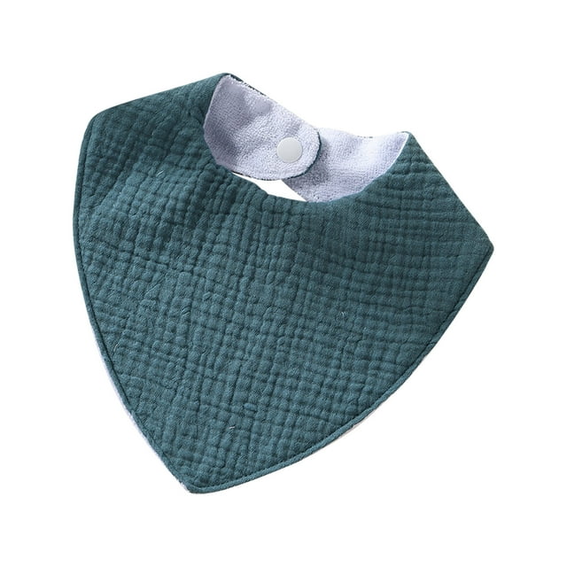 Serviette à Bave pour Bébé Serviette en Coton Peigné Serviette Unie Serviette à Bave à Double Couche