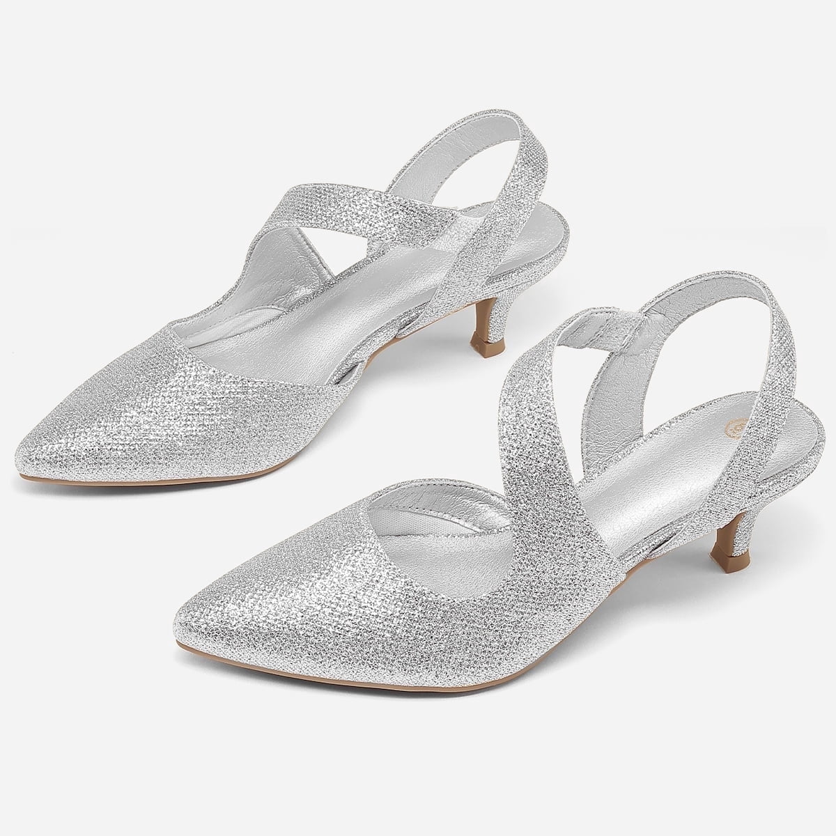 Bocca Women's Heel Pumps, Silver Slingback photo 1