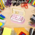 thumbnail image 4 of Estuche expandible para lápices, estuches para lápices de gran capacidad, organizador de papelería escolar, neceser de maquillaje para niñas, niños, estudiantes, adultos, rosa, 4 of 5