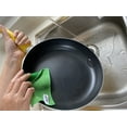 thumbnail image 4 of 16 Pack Microfiber Scrub Dish Cleaning Cloth, Non-Scratch, Reusable & Durable for Pan Pot Dish Cooktop Stovetop Counter Kitchen Household, Machine Washable, 6 x 6 Inch, Blue & Green Assorted, 4 of 8