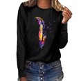 thumbnail image 2 of Babysbule Tops for Women Women's Tops O-Neck Printing Long Sleeve Casual Loose Blouse T-shirt Tops, 2 of 5