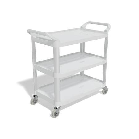 Staples 3-Shelf Plastic Utility Cart with Wheels Gray 810832