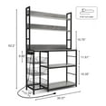 thumbnail image 3 of Chnnmbrn Kitchen Bakers Rack Steel Standard Baker's Rack with Microwave Compatibility with Power Outlet,Gray, 3 of 10