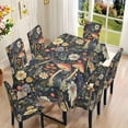 thumbnail image 2 of TSOVTHRID Mushroom Floral Dragonfly Print 7-Pcs Tablecloth and Chair Covers Set, Stretch Spandex Table Cover and Chair Slipcovers Stretch Seat Protector for Home Hotel Banquet, 2 of 6