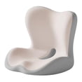thumbnail image 1 of Cojín de respaldo de asiento de espuma viscoelástica, cómodo y práctico para el hogar, la oficina y el coche. Antideslizante. Gris beige, 1 of 9