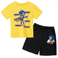 thumbnail image 2 of Nueva camiseta de Sonic para niños y niñas, conjunto de 2 piezas para adolescentes, camisetas casuales de manga corta de verano para niños, conjunto de camiseta y pantalones cortos, conjunto deportivo, 2 of 5