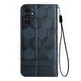 thumbnail image 4 of Nalacover For Samsung Galaxy A14 5G Wallet Case,Magnetic Embossed Soccer Ball Pattern PU Leather Flip Kickstand Cash Card Slots Shockproof with Detachable Wrist Strap Cover.Darkblue, 4 of 7