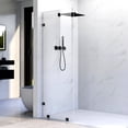 thumbnail image 3 of UKH07B2 38 in. W x 80 in. H Frameless Fixed Shower Glass Panel in Matte Black with 3/8 in. Clear Tempered Glass, 3 of 6