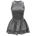 thumbnail image 6 of XIAOCHA Smocked Bodice Dress for Women Crew Neck Sleeveless Summer Party Mini Dress, 6 of 6