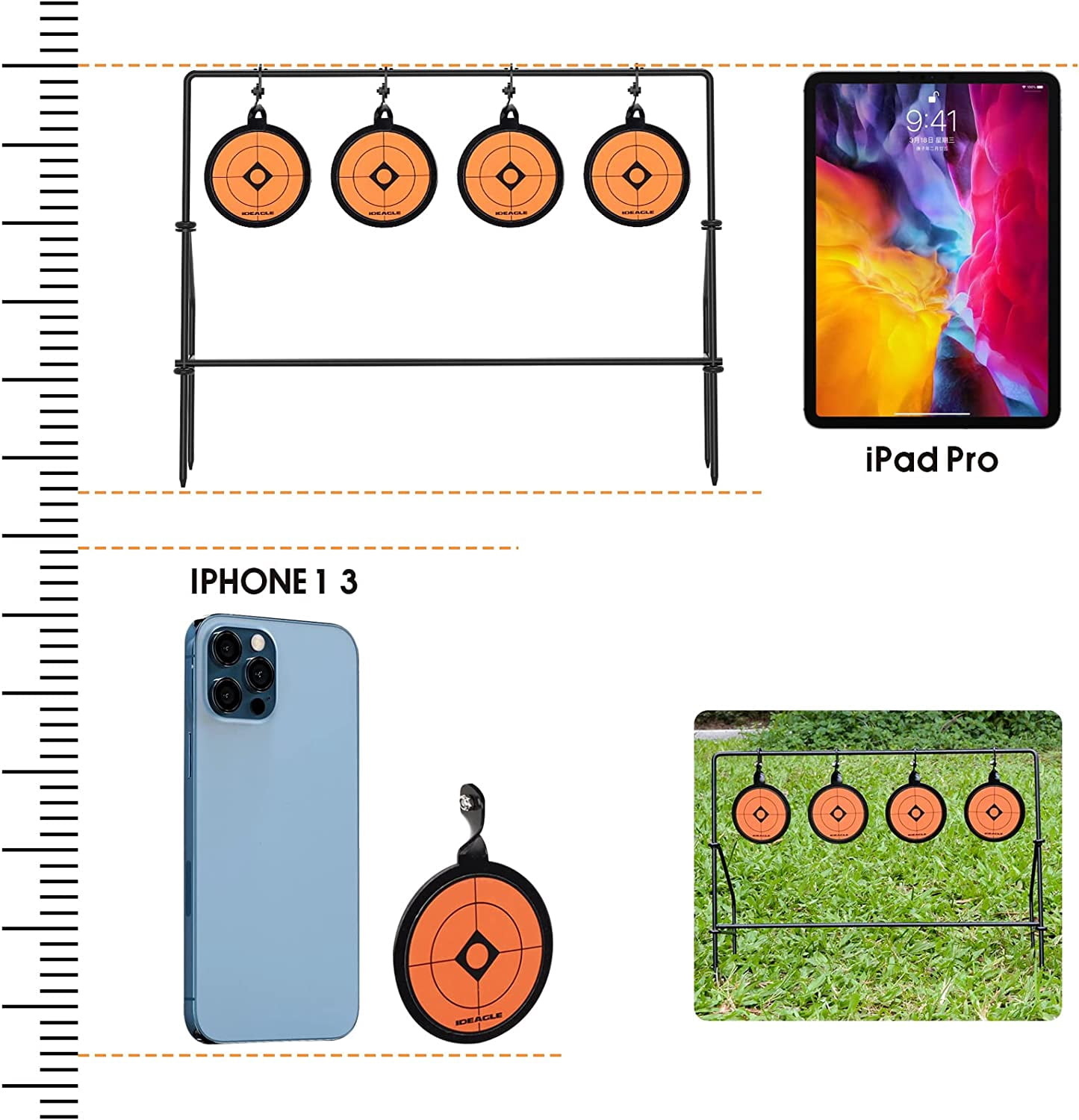 BB Gun Targets Heavy Metal Spinning Pellet Shooting Target for .177 .20 Caliber