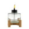 TIKI Brand Elevated 5 inch Glass Tabletop Torch Natural