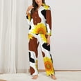 thumbnail image 3 of Bingfone Womens Pajama Sets Sunflower Cow Print,Long Sleeve Loungewear Pajamas Set-Xx-Large, 3 of 9