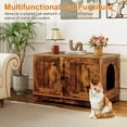 thumbnail image 4 of Costway Cat Litter Box Enclosure Furniture with Double Doors Divider Side Entry for Cats Brown, 4 of 10