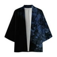 thumbnail image 1 of SHIXIAOO Cardigan à Manches Semi-Longues Imprimé Sans Col Imprimé pour Hommes, Chemise de Travail Personnalisée, 1 of 7