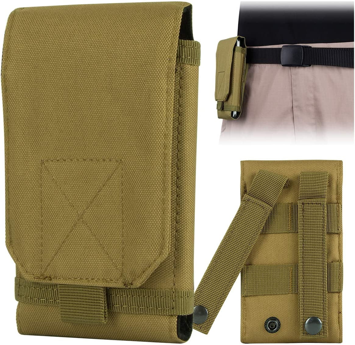 Tactical MOLLE Pouch - EDC Bag For Phone, Magazines, Radio, First Aid | Hook & Loop Closure