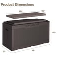 thumbnail image 2 of SONGMY 100 Gallon Resin Deck Box with Cushion, Waterproof Outdoor Storage Box with Lockable Lid for Garden Tools, Patio Cushions (Brown), 2 of 7