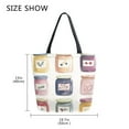 thumbnail image 5 of FORMRS Womens Canvas Tote Bag with Zipper Inner Pocket Shoulder Handbag, Beige Jam Jars, 5 of 7