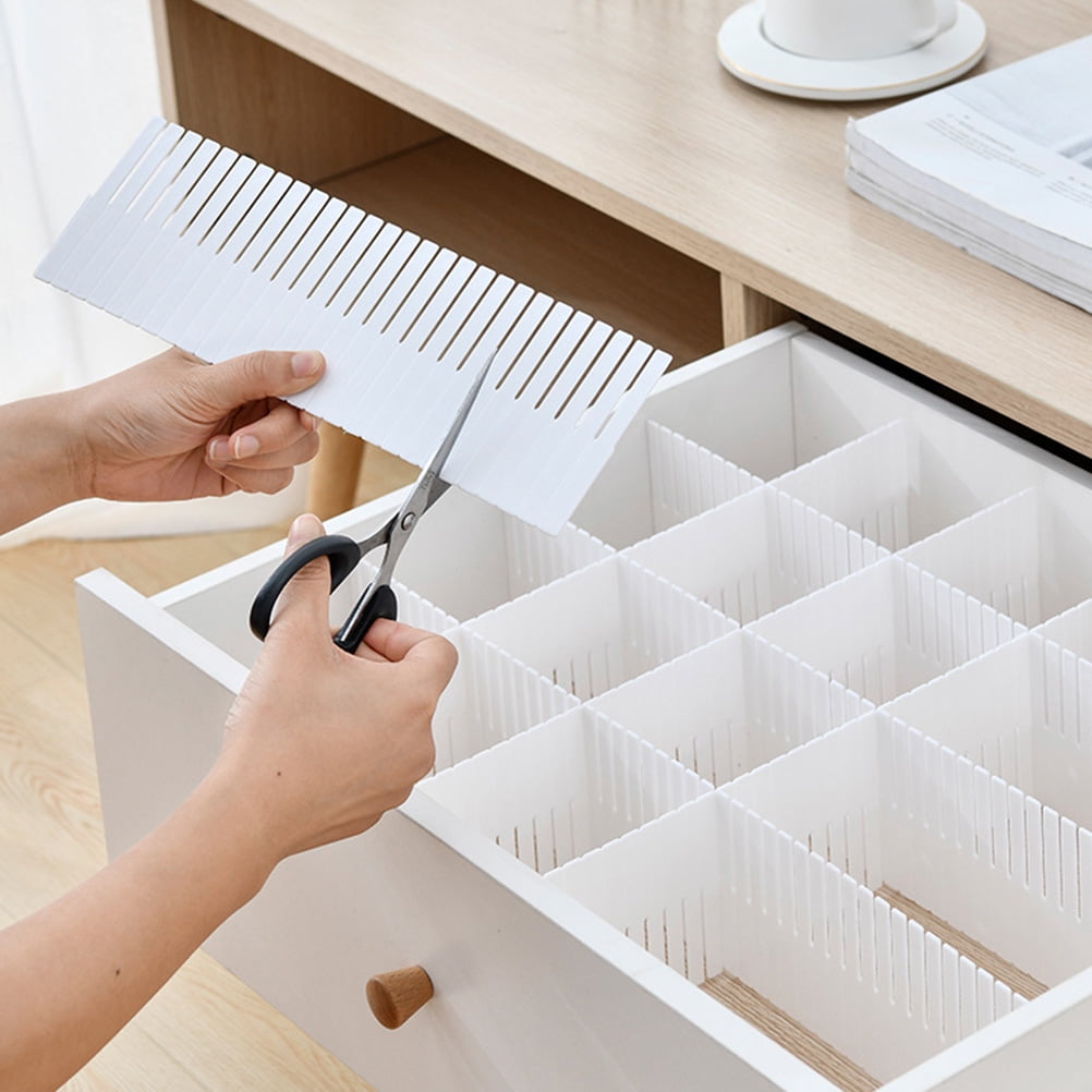 Supvox 10Pcs Multipurpose White Drawer Division Boards for Home Use Efficient Storage Solution