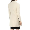 thumbnail image 3 of INSPIRE CHIC Women's Notched Lapel Collar Double Breasted Mid Length Overcoat, 3 of 7