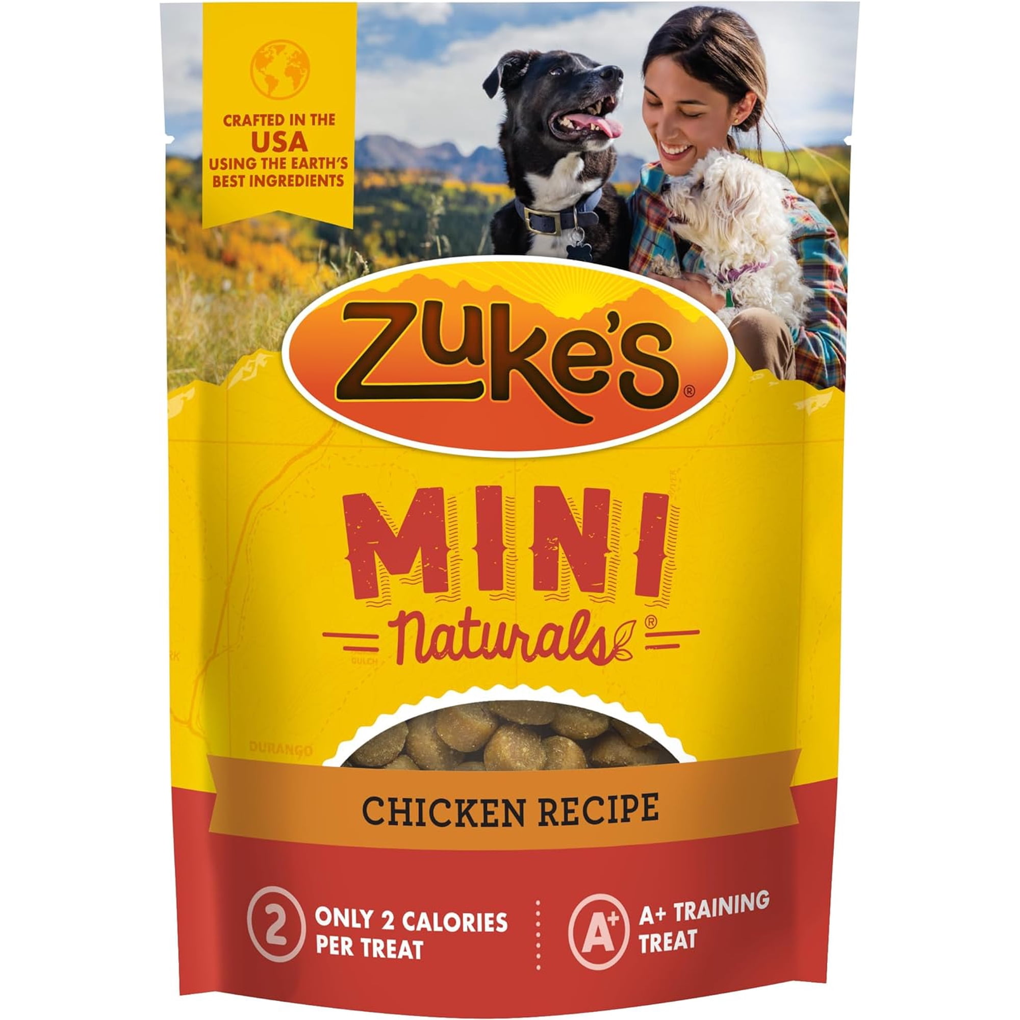 Zuke’s Mini Naturals Soft And Chewy Dog Treats For Training Pouch, Natural Treat Bites With Chicken Recipe, 16.0 OZ Bag