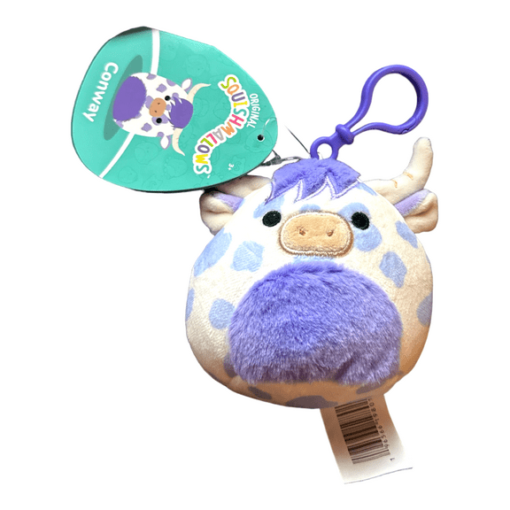 Squishmallows Conway the Purple Highland Cow Plush 3.5” Clip Backpack Keychain