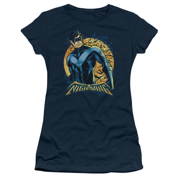 Batman - Nightwing Moon - Juniors Teen Girls Cap Sleeve Shirt - X-Large