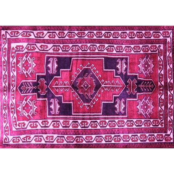 Ahgly Company Indoor Rectangle Persian Pink Traditional Area Rugs, 5' x 7'