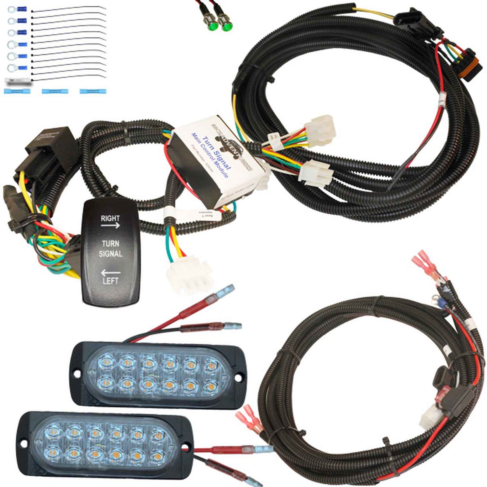 MCSADVENTURES Amber Plug and Play Vertical Rocker Turn Signal Kit for