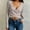 Khaki, variant on WILLBEST Women Tshirts Women's Tie Wrap Top Long Sleeve Deep V Neck Crop Shirt Slim Fit Dance Bolero Fairy Yoga Workout Blouse