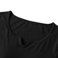 thumbnail image 5 of HVOBTTY Women's Soft Comfortable Solid Color Breathable Short Sleeve Pajama Top Built In Bra Wireless Sleep Top Black, XL, 5 of 5
